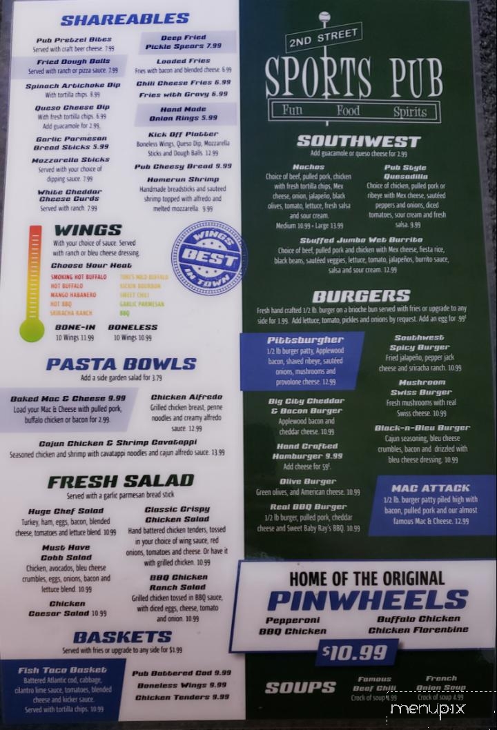 2nd St. Sports Pub - Freeland, MI menu_pic