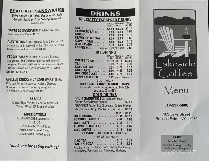Lakeside Coffee - Rouses Point, NY