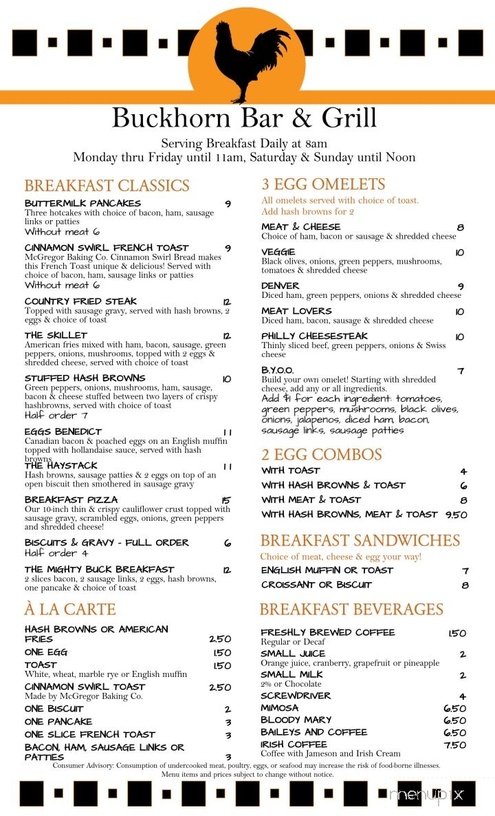 Buckhorn Bar - McGregor, MN menu_pic
