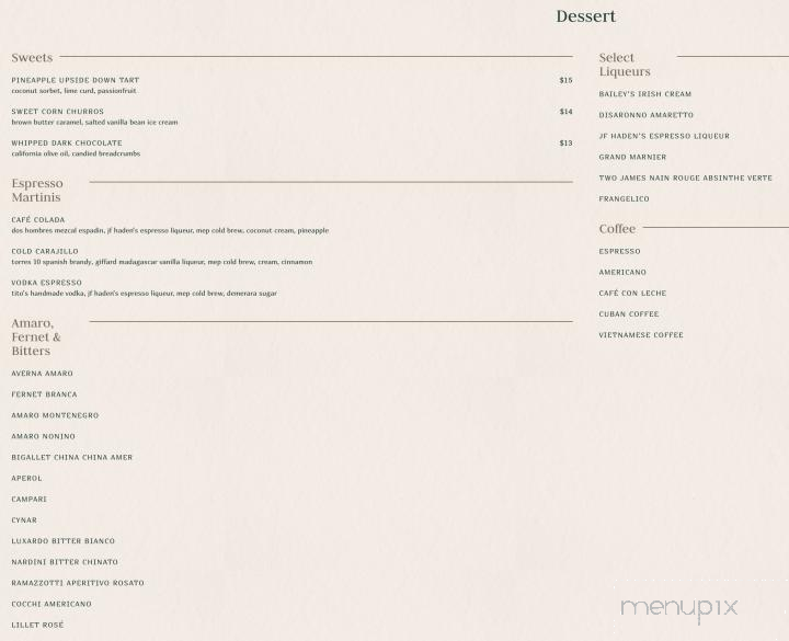 Mayfair Grill - Coconut Grove, FL menu_pic