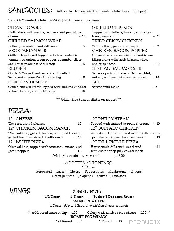 Summit Lodge and Grill - Ridgway, PA menu_pic