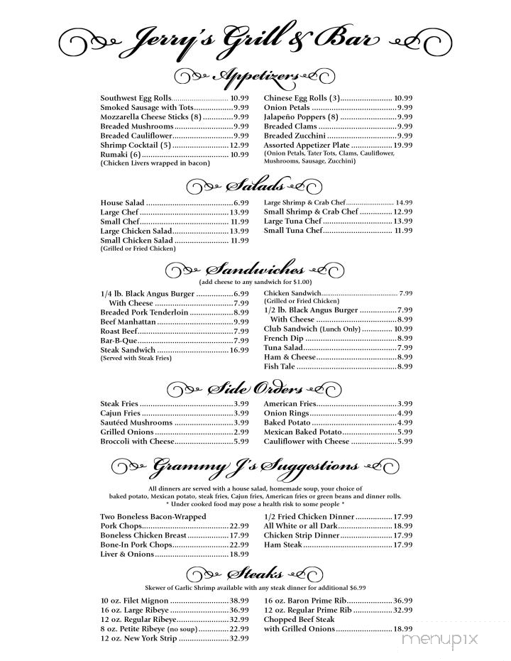 Jerry's Grill & Bar - Centralia, IL menu_pic