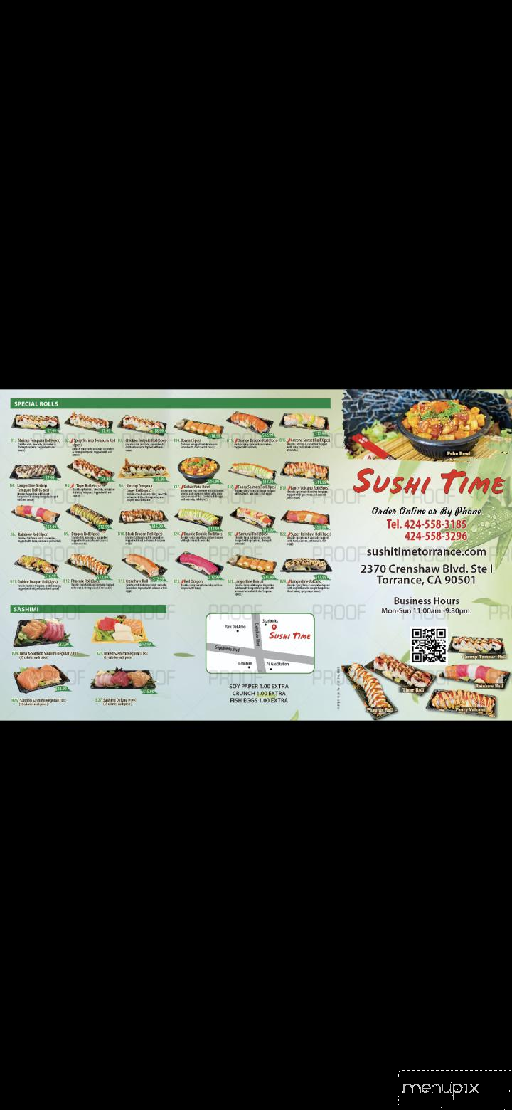 Sushi Time - Torrance, CA menu_pic