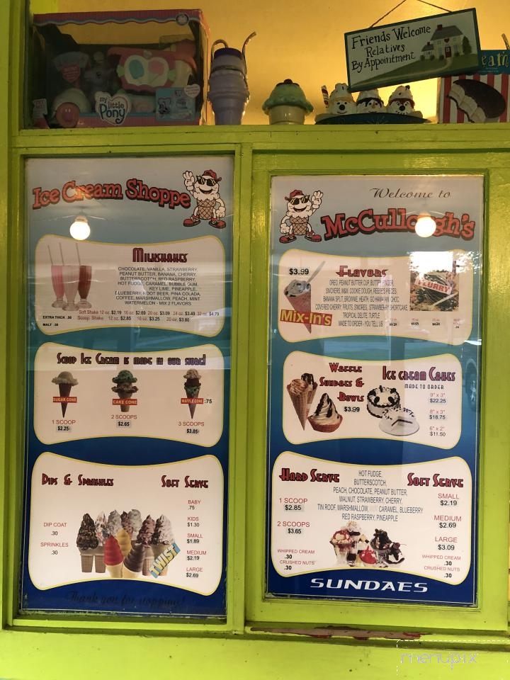 McCullough's Ice Cream - Sandy Lake, PA menu_pic
