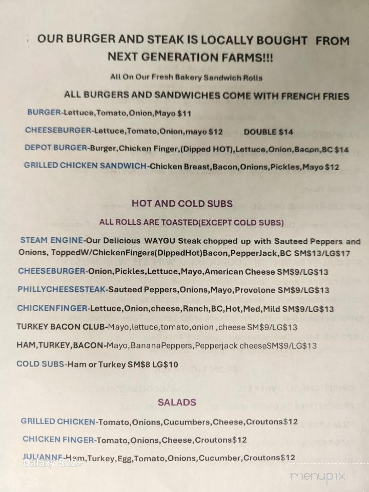 Gatherings At the Depot - Leicester, NY menu_pic