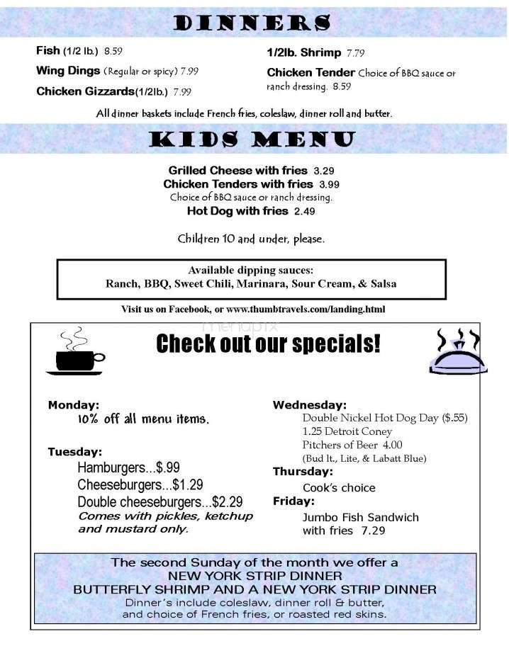 Landing Tavern Of Port Austin - Port Austin, MI menu_pic