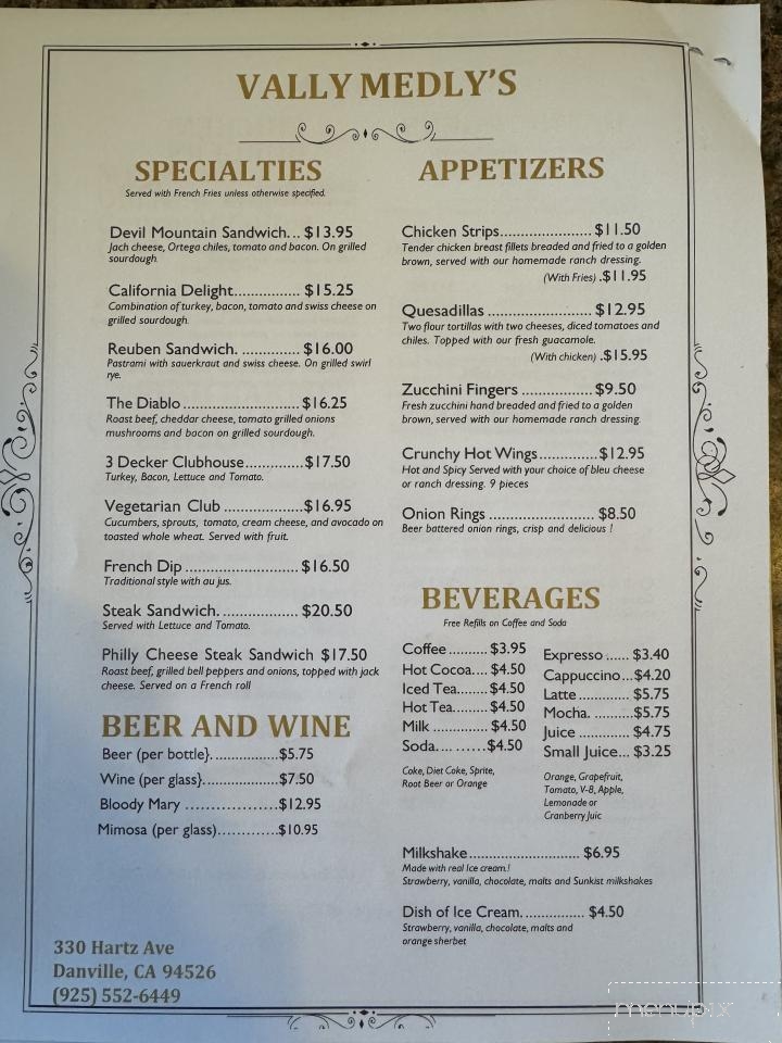 Valley Medlyn's Coffee Shop - Danville, CA menu_pic