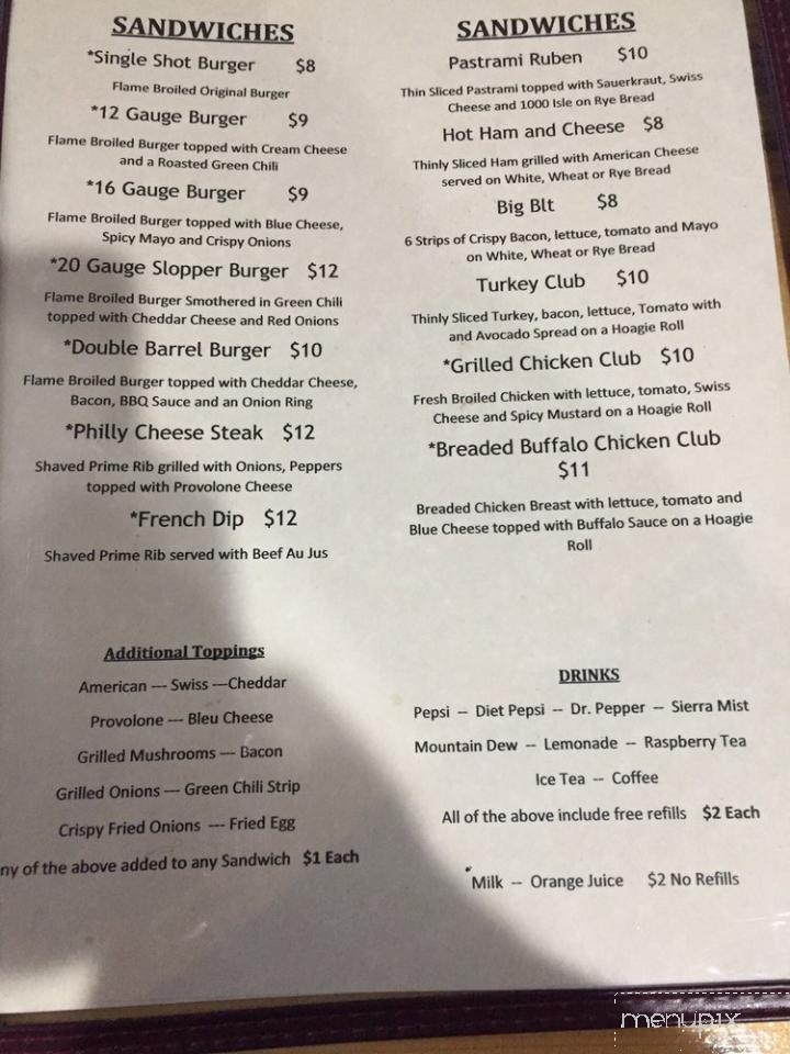 Buckshot Bar & Grill - Pueblo West, CO menu_pic