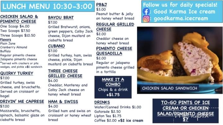 Good Karma Ice Cream - Easley, SC menu_pic
