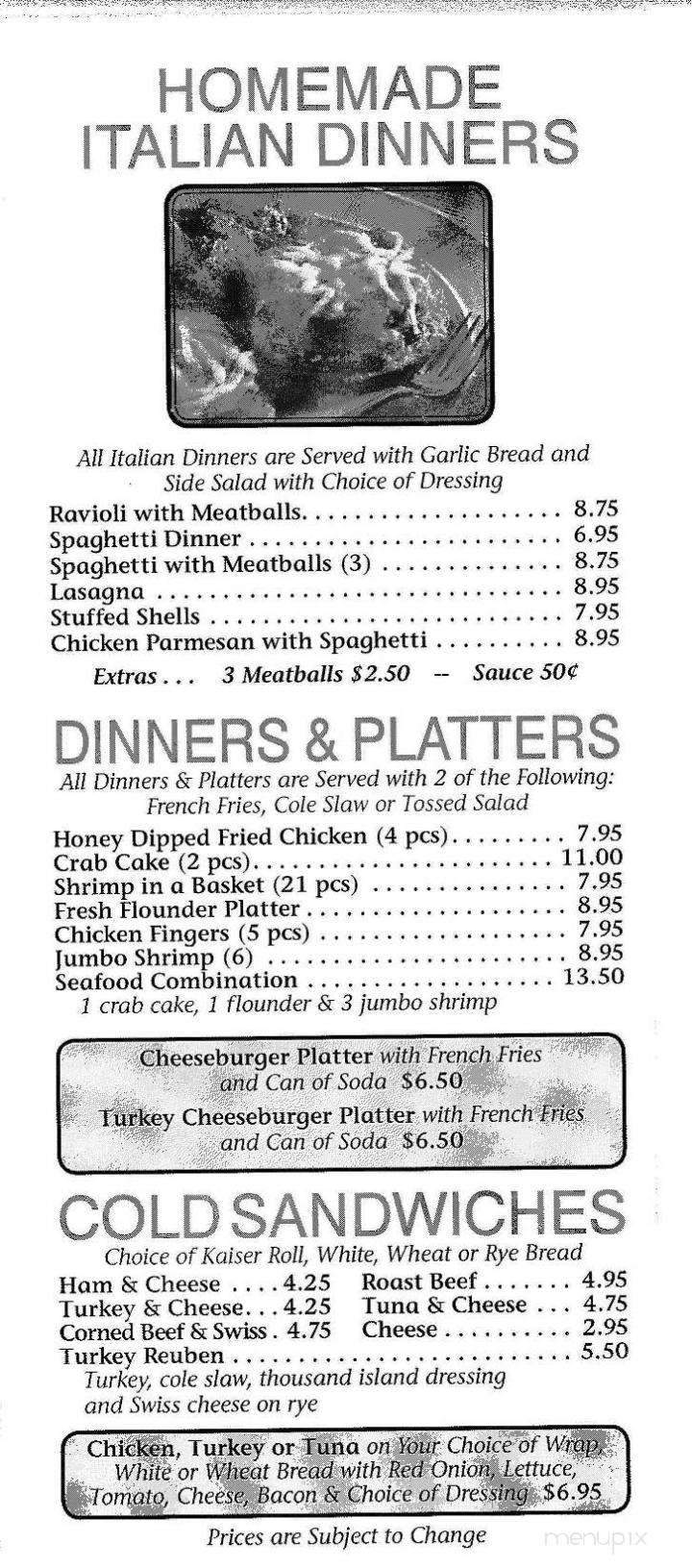 Lucy's Pizza & Restaurant - Wilmington, DE menu_pic