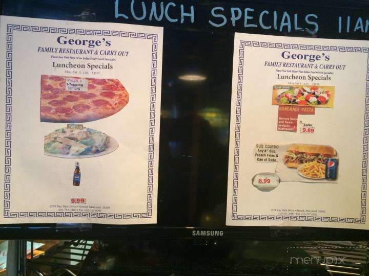 George's Restaurant & Carryout - Arnold, MD menu_pic