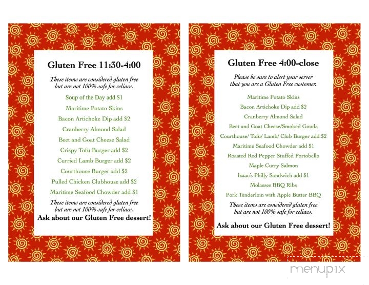 Isaac's Way Restaurant - Fredericton, NB menu_pic