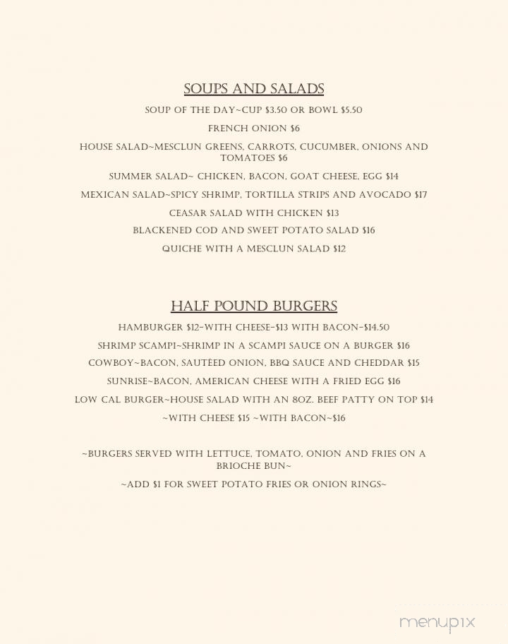 White Sulphur Springs Inn - Liberty, NY menu_pic
