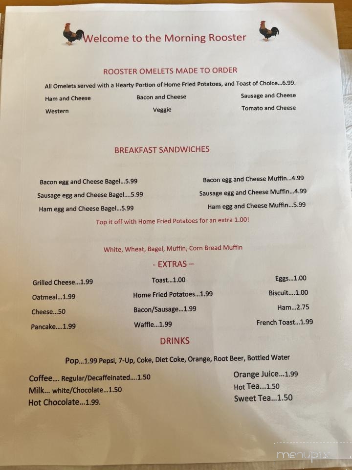 Morning Rooster - Midland, PA menu_pic