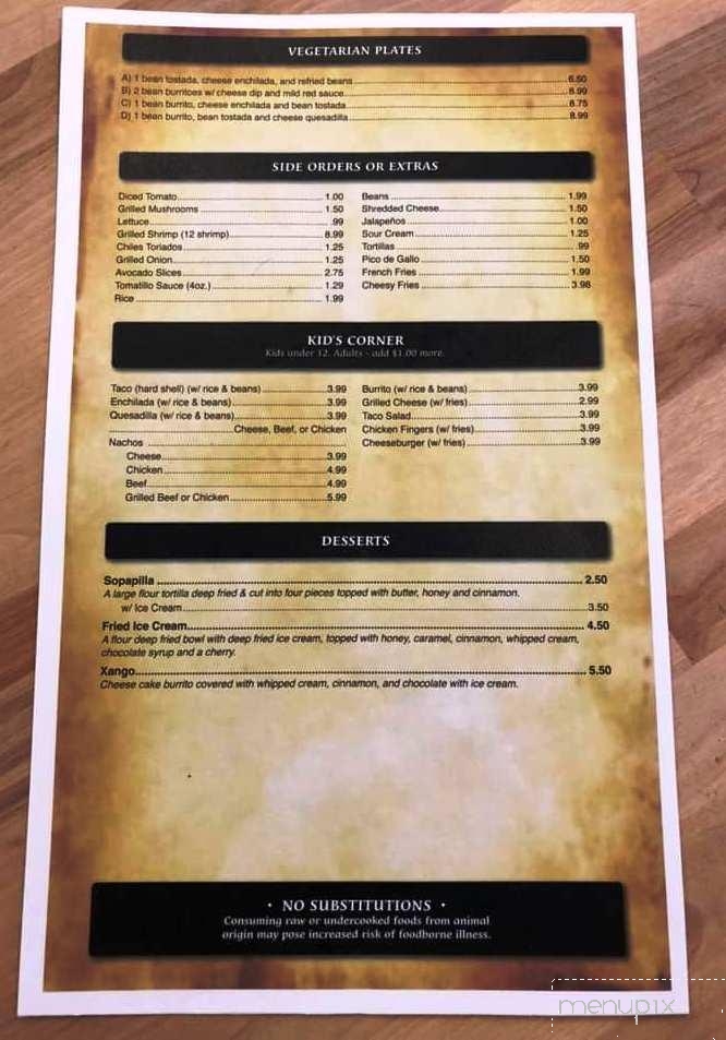 Don Ole Mexican Restaurant - Highland, IL menu_pic