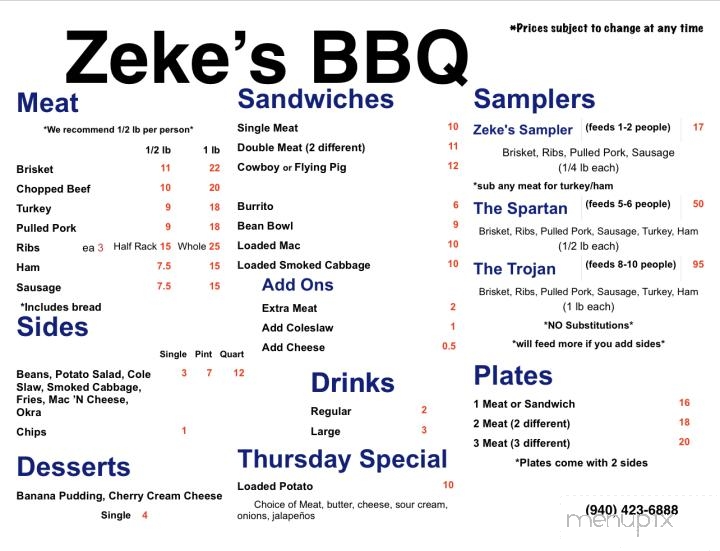 Zeke's BBQ - Windthorst, TX