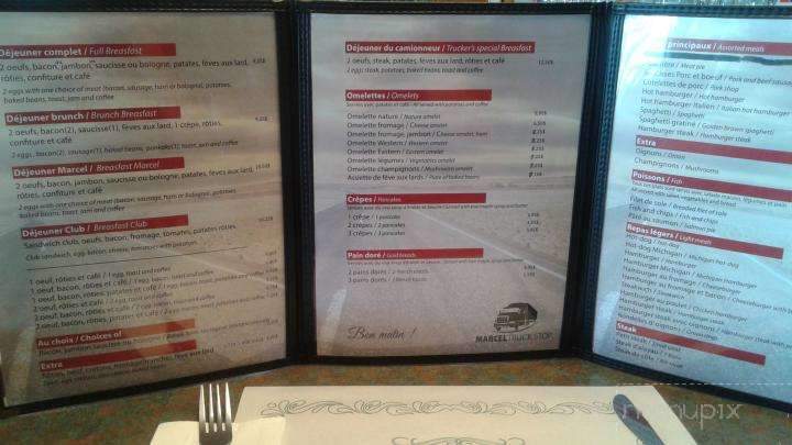 Restaurant Marcel Truck Stop - Saint-Bernard-De-Lacolle, QC menu_pic