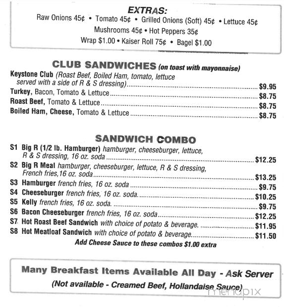R & S Keystone Diner - Telford, PA menu_pic