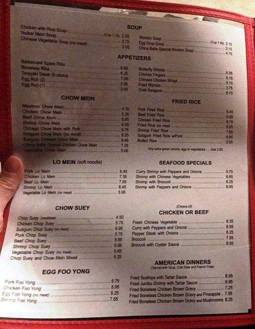 China Belle Restaurant - North Dartmouth, MA menu_pic