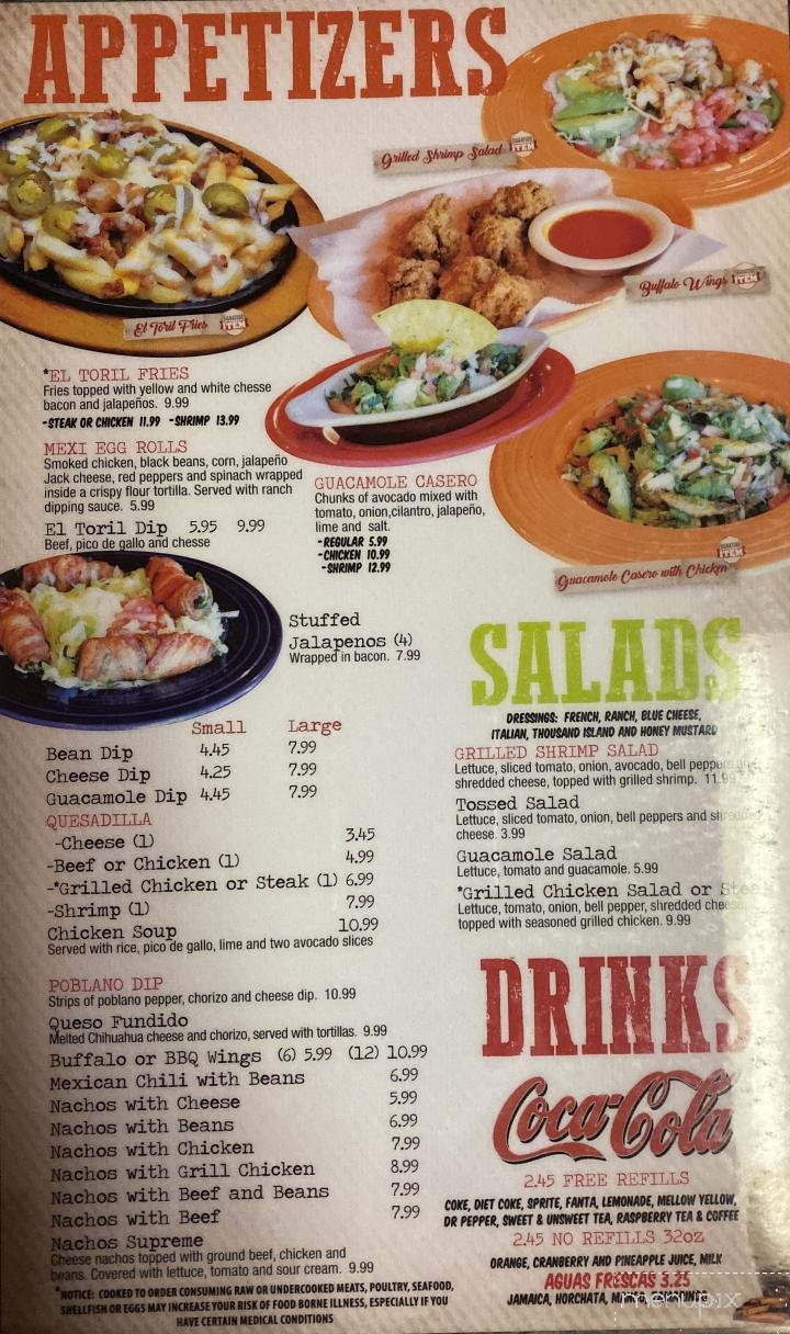 El Toril Mexican Restaurant - Kimball, TN menu_pic