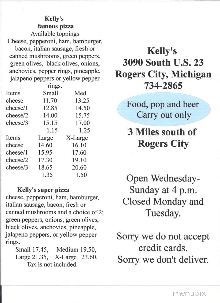 Kelly's Venture Inn - Rogers City, MI menu_pic