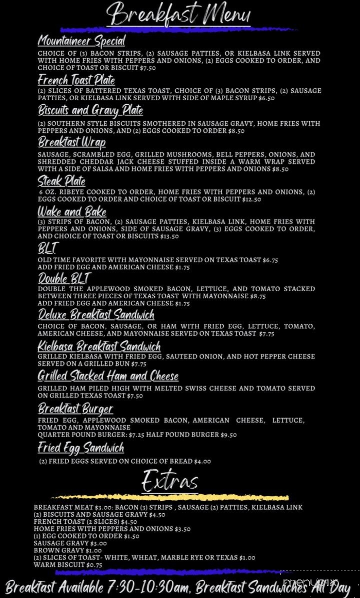 Mountaineer Bar & Grill Incorporated - Wheeling, WV menu_pic