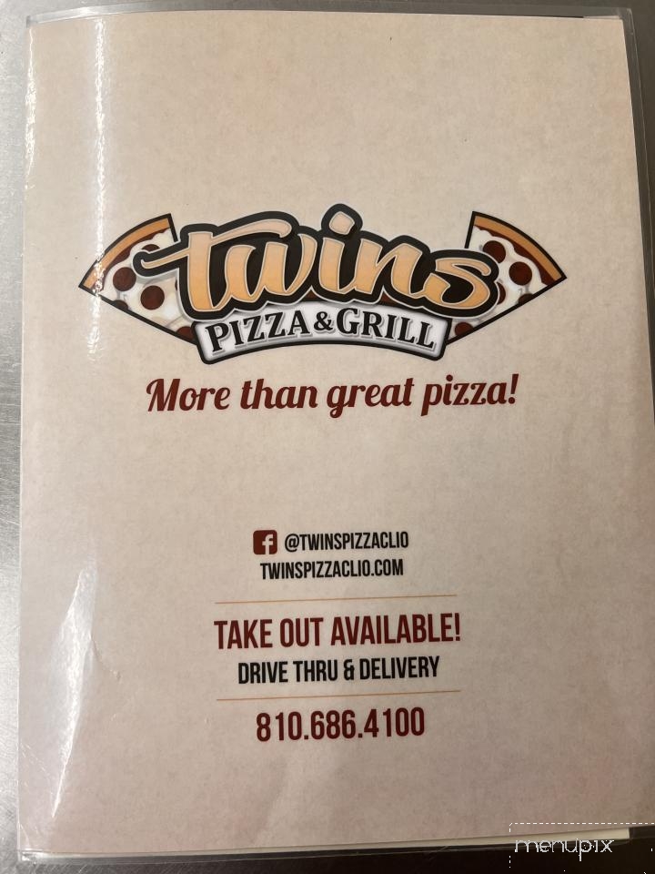 Twin's Pizza Pasta & More - Clio, MI menu_pic