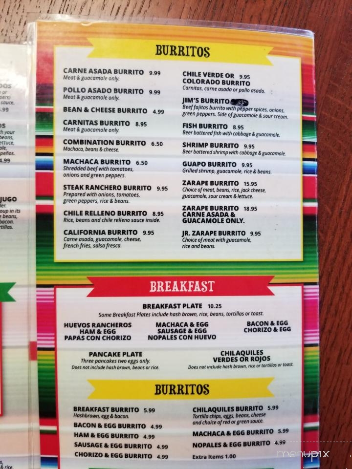 El Zarape - Imperial, CA menu_pic