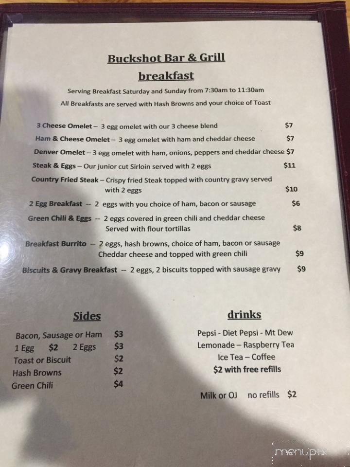 Buckshot Bar & Grill - Pueblo West, CO menu_pic