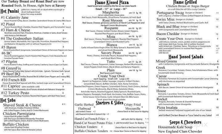 Savory and the Sweet Escape - Truro, MA menu_pic