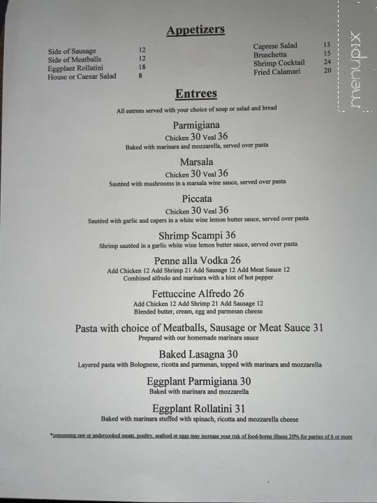 Casa Bella - Aiken, SC menu_pic
