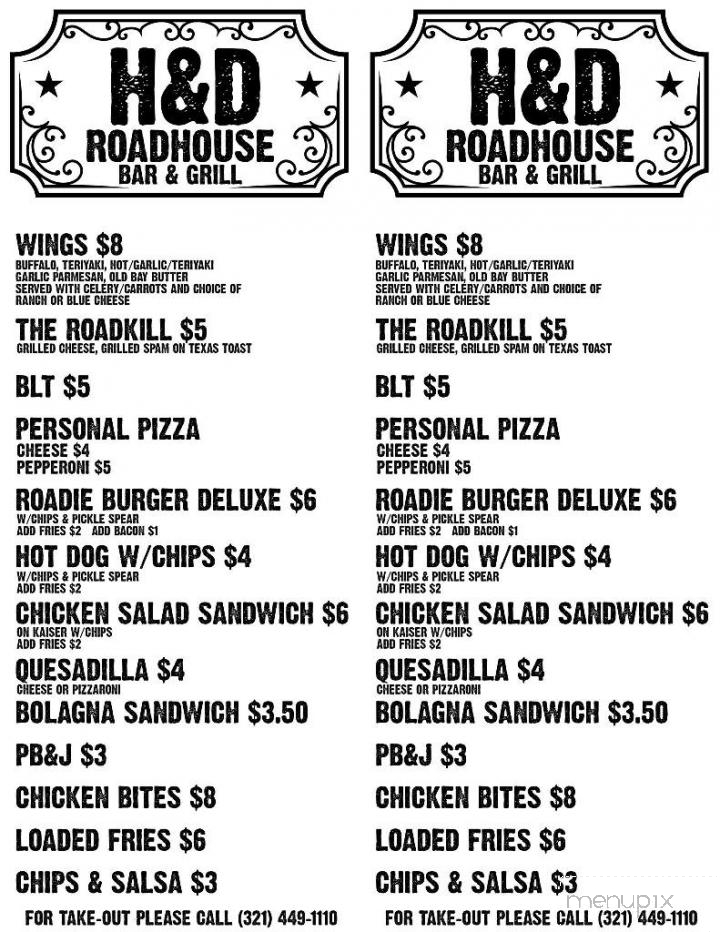 H&D Roadhouse - Merritt Island, FL menu_pic