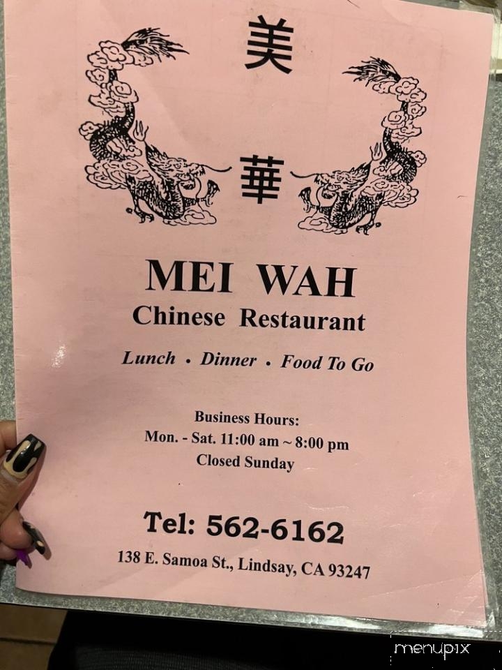 Mei Wah Chinese Restaurant - Lindsay, CA menu_pic