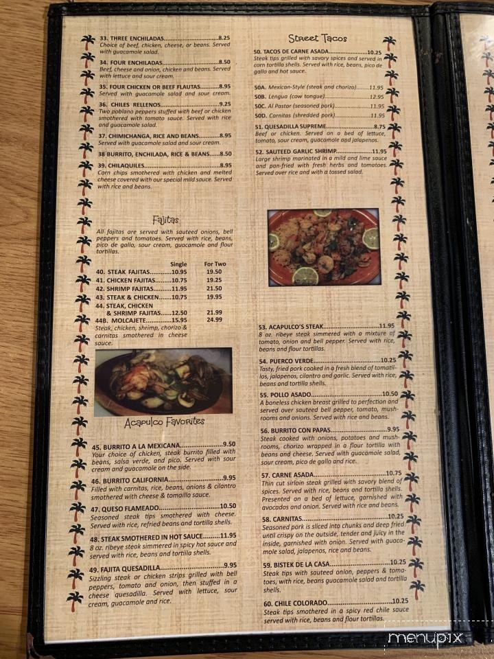 Acapulco Mexican Grille - Tallassee, AL menu_pic