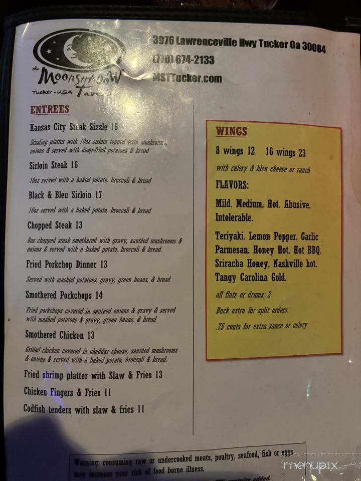 Moonshadw Tavern - Tucker, GA menu_pic