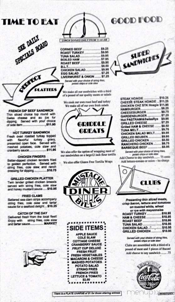 Mustache Bill's Diner - Barnegat Light, NJ menu_pic