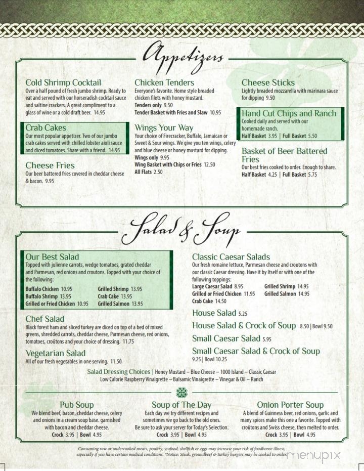 Dugans Pub - Pinehurst, NC menu_pic