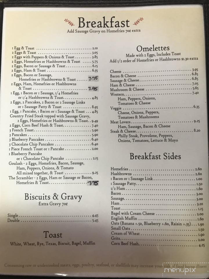 Carla's Diner - Ellwood City, PA menu_pic
