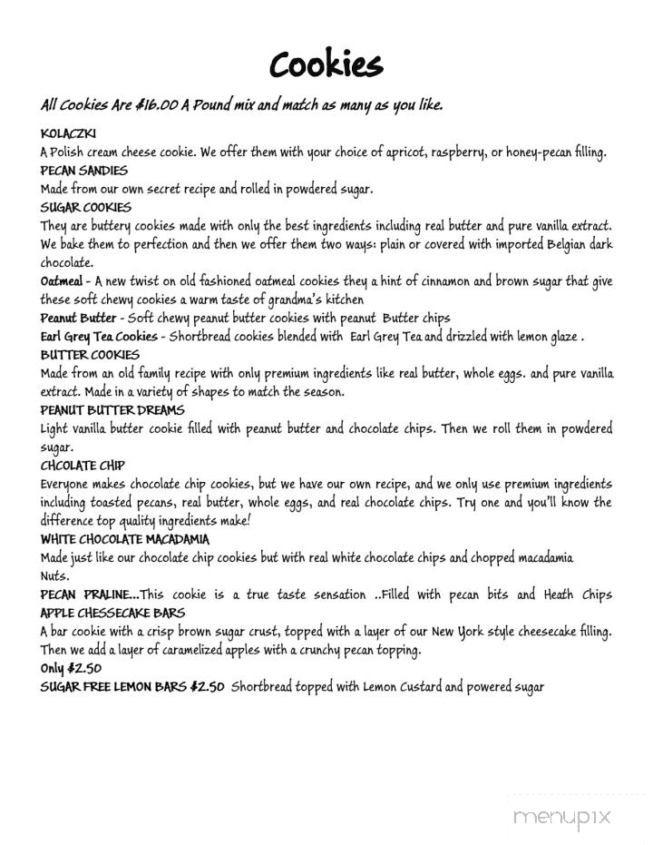Cheesecakes Plus More Bakery and Cafe - Grandview, TN menu_pic