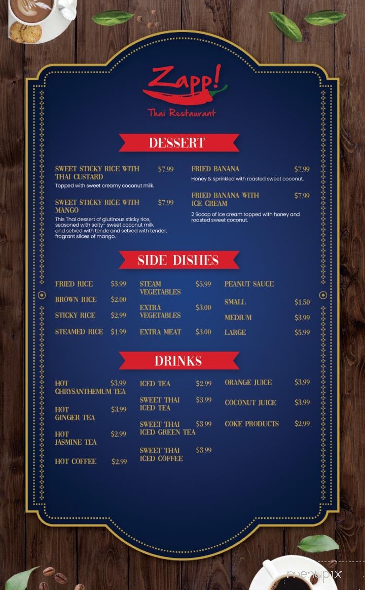 Zapp Thai Restaurant - Greenfield, IN menu_pic