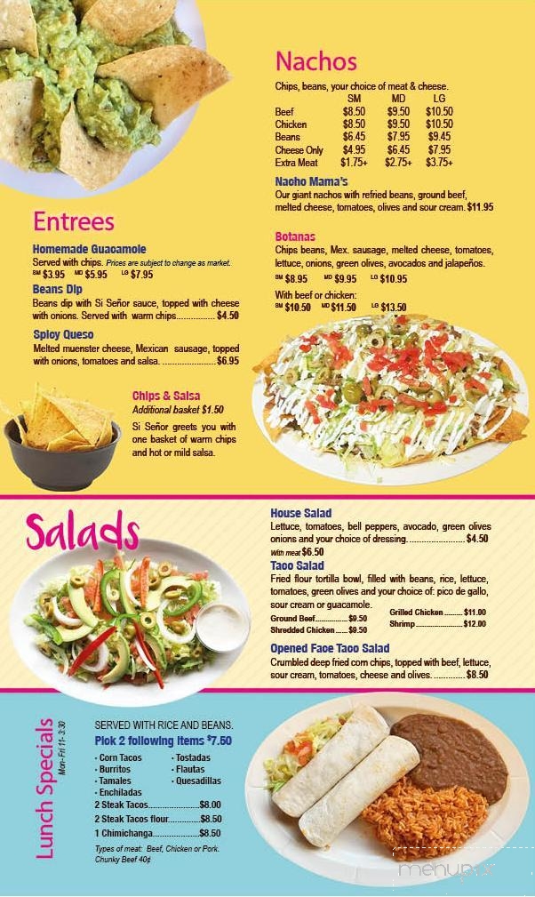 Si Senor - Riverview, MI menu_pic