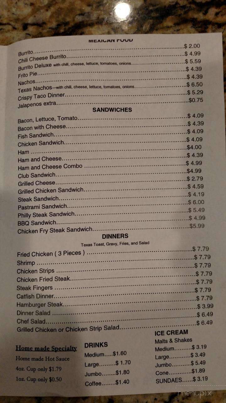 Cooper's Drive-In - Lubbock, TX menu_pic