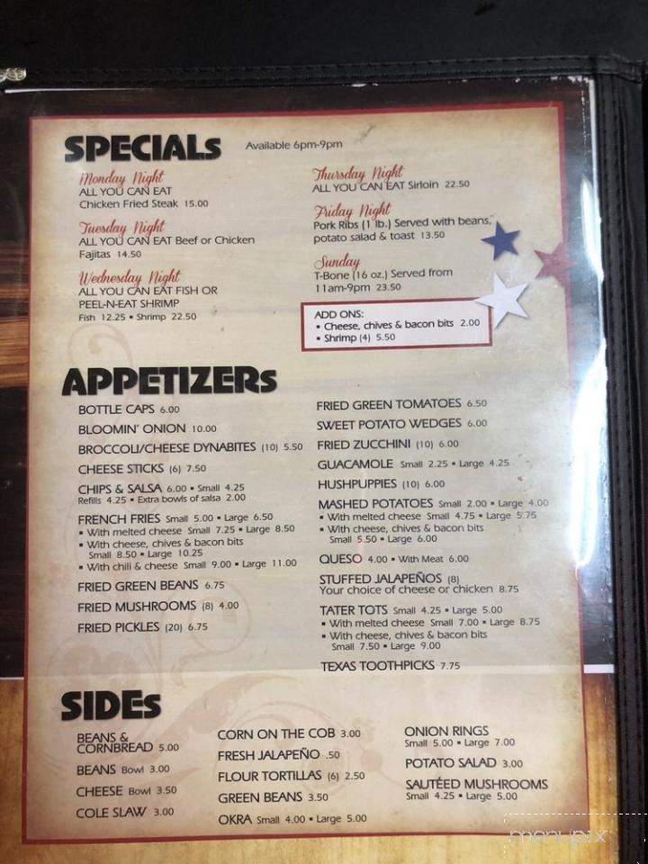 Mary's Cafe - Strawn, TX menu_pic