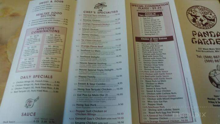 Panda Garden II Restaurant - East Brookfield, MA menu_pic