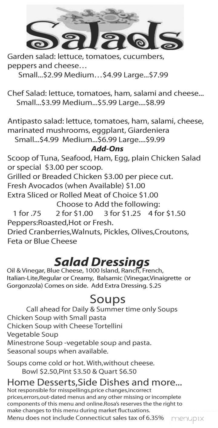 Rosa's Deli - Perth Amboy, NJ menu_pic