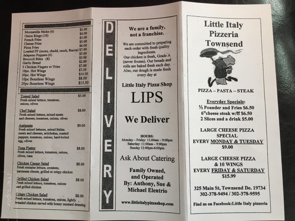 Little Italy Pizzeria Townsend - Townsend, DE menu_pic