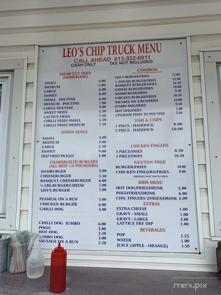 Leo's Chip Truck - Bancroft, ON menu_pic