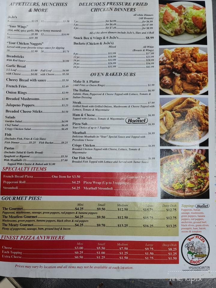 Your Pizza Shop - Massillon, OH menu_pic