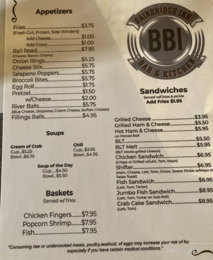 Bainbridge Inn - Bainbridge, PA menu_pic