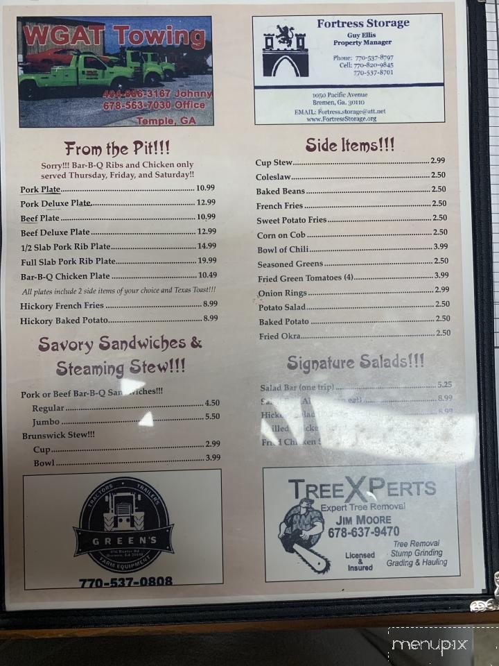 Jones Barbeque - Temple, GA menu_pic